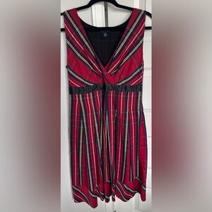 Tommy Hilfiger Red and Yellow Striped Midi Dress